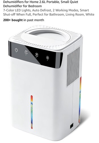 Portable dehumidifier for - 2.6l,
